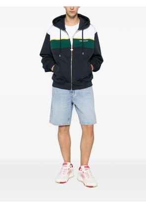 Casablanca colour-block zip-up hoodie - Blue