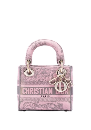 Christian Dior Pre-Owned 2023 Mini Embroidered Canvas Toile De Jouy Lady D Lite satchel - Pink