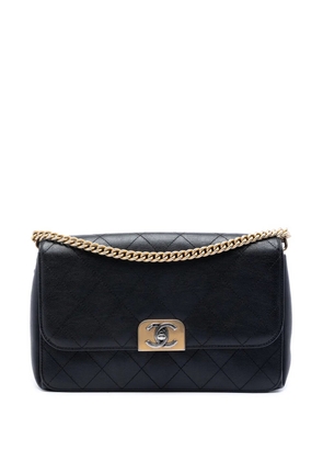 CHANEL Pre-Owned 2016-2017 Medium Quilted Calfskin Straight Lined Flap crossbody bag - Black