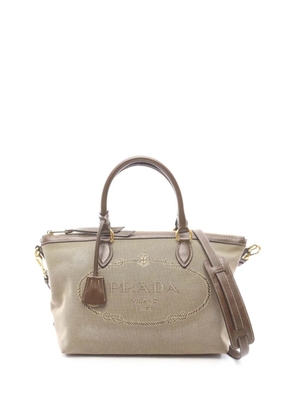 Prada Pre-Owned 2010-2026 Canapa Logo Jacquard tote bag - Neutrals