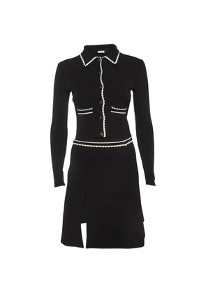 SANDRO scallop-trim top and skirt set - Black