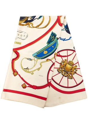 Hermès Pre-Owned 2000-2026 Springs Silk Scarf 90 scarves - White