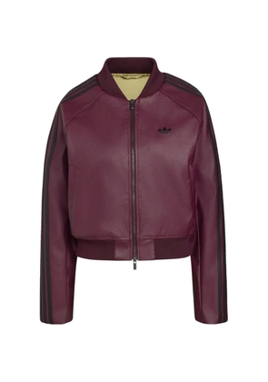 adidas logo-embroidered stripe-detail bomber jacket - Purple