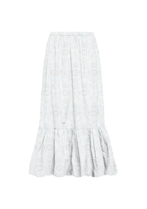 MC2 Saint Barth maxi broderie-anglaise ruffled skirt - White