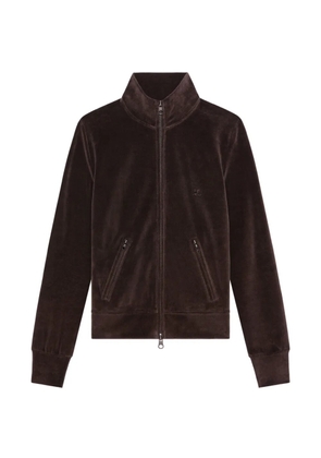 Courrèges velvet zip-up track jacket - Brown