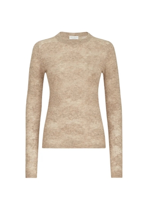 Brunello Cucinelli silk, alpaca and wool flower-lace sweater - Neutrals