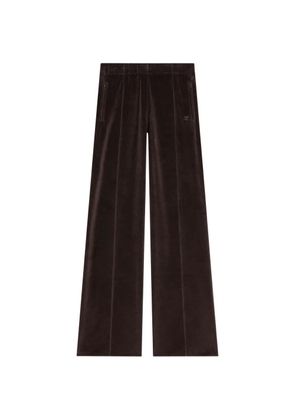 Courrèges pintucked velvet track pants - Red