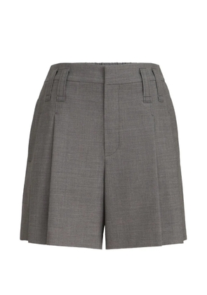 Brunello Cucinelli tropical luxury wool formal shorts with Monili - Grey