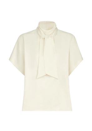 Brunello Cucinelli silk satin high-neck T-shirt with Monili - Neutrals