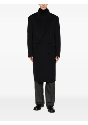 Lardini double-breasted peak-lapel coat - Black