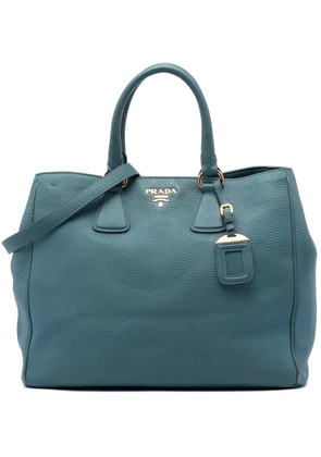 Prada Pre-Owned 2013-2026 Vitello Daino Open Convertible Tote satchel - Blue