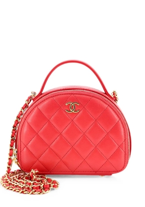 CHANEL Pre-Owned Chic Riviera Vanity Case with Chain Quilted Lambskin crossbody bag - Pink