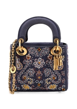 Christian Dior Pre-Owned Lady Dior Chain Bag Beaded Denim Mini crossbody bag - Blue
