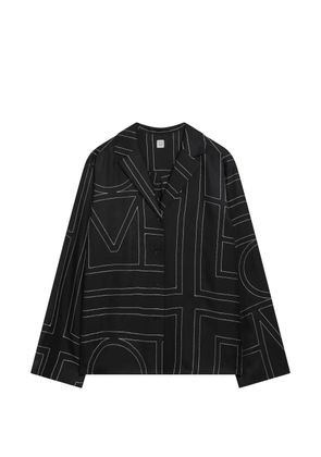 TOTEME monogram silk pajama top - Black