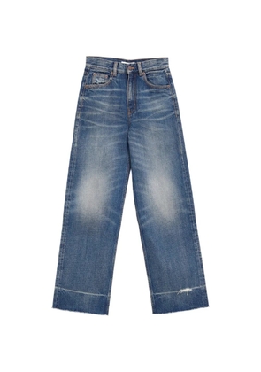 Chloé faded frayed-hem bootcut jeans - Blue
