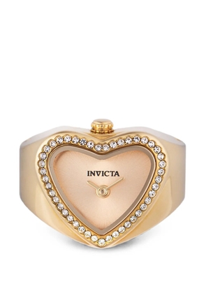 Invicta Mini heart-face crystal-embellished 18mm ring watch - Gold
