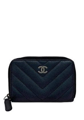 CHANEL Pre-Owned 2017-2018 CC Chevron Caviar coin pouch - Black