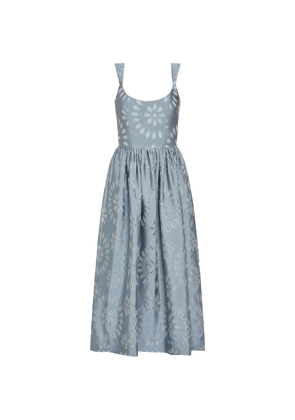 Markarian Apple floral-organza corset midi dress - Blue