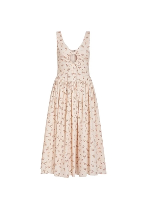 Markarian Penelope floral-print eyelet-texture midi dress - Neutrals