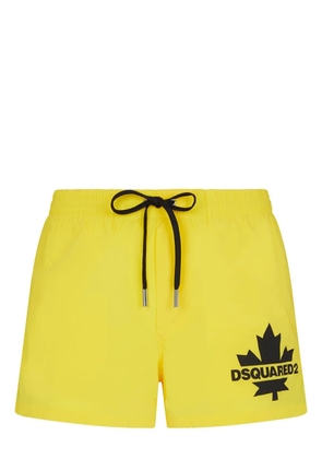 DSQUARED2 logo-print swim shorts - Yellow