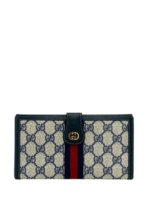 Gucci Pre-Owned 2000-2015 GG Supreme Web Ophidia Bifold Wallet long wallets - Blue