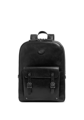 The Bridge buckle-detail leather backpack - Black