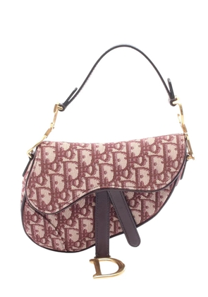 Christian Dior Pre-Owned 2000-2026 Mini Oblique Canvas Saddle Bag satchel - Red