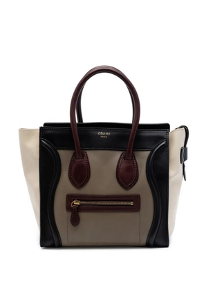 Celine Pre-Owned 2011 Micro Tricolor Leather Luggage tote bag - Brown