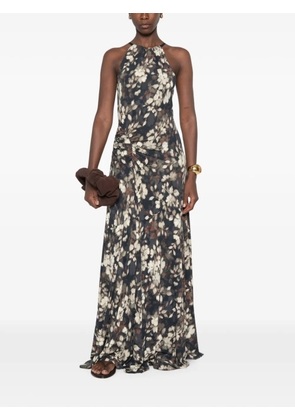 Simkhai floral-print ruched maxi dress - Black