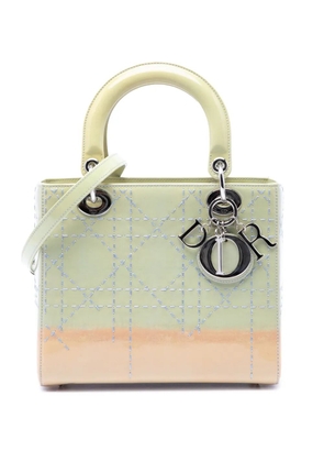 Christian Dior Pre-Owned 2015 Medium Ombre Patent Cannage Lady Dior satchel - Green