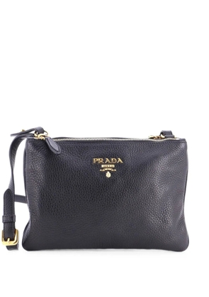 Prada Pre-Owned Double Zip Vitello Daino Small crossbody bag - Black