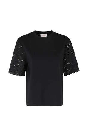 MC2 Saint Barth Maisa scallop-edge T-shirt - Black