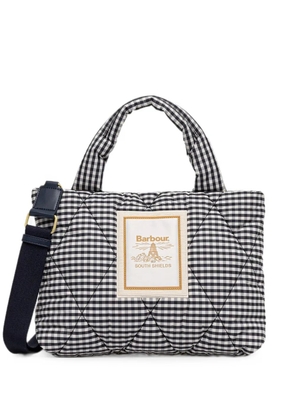 Barbour mini Riah gingham-check quilted tote bag - Blue