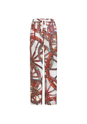 Dolce & Gabbana Carretto-print drawstring trousers - White