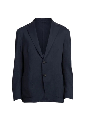 Fradi seersucker single-breasted blazer - Blue
