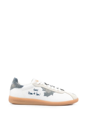 DSQUARED2 Rebel denim-patch logo-print sneakers - White