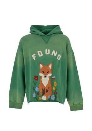 FOUND embroidered wildlife hoodie - Green