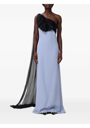 Valentino Garavani bow-detail silk-cady maxi dress - Blue