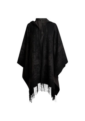 ETRO paisley-print hooded poncho - Black