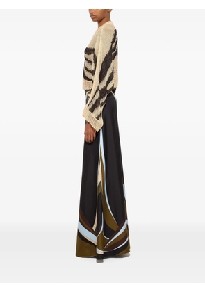 PUCCI marmo-print open-knit sweater - Neutrals