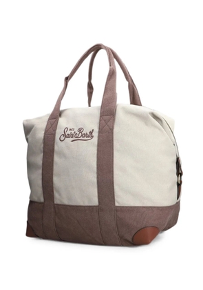 MC2 Saint Barth Travel logo-embroidered canvas duffle bag - Neutrals