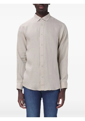Emporio Armani linen long-sleeve shirt - Neutrals