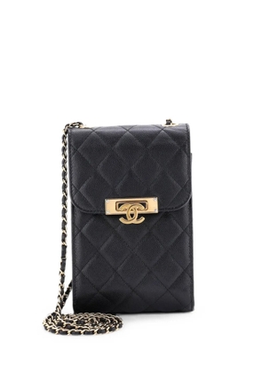 CHANEL Pre-Owned Golden Class Phone Holder Quilted Caviar crossbody bag - Black