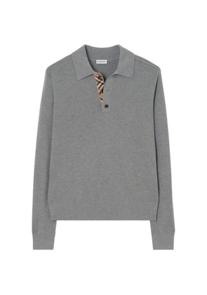 Burberry long-sleeve wool polo shirt - Grey