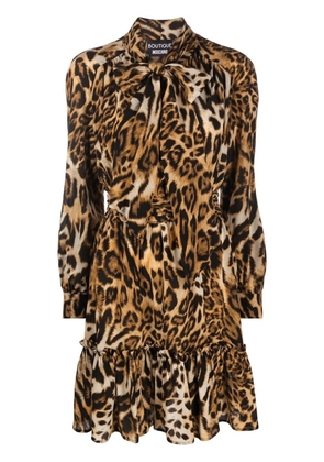 Boutique Moschino leopard-print silk mini dress - Neutrals