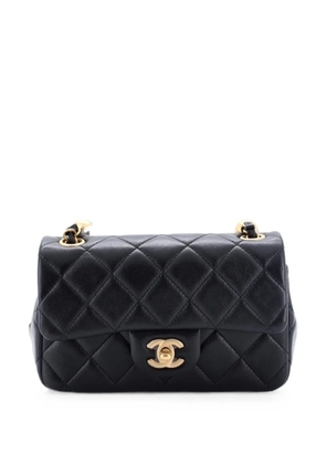 CHANEL Pre-Owned Pearl CC Flap Bag Quilted Lambskin Mini crossbody bag - Black