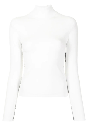 Alexander Wang logo jacquard trim top - White