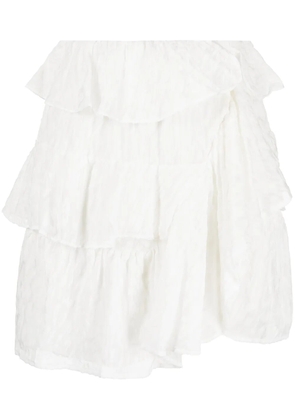 IRO Looks leopard-print tiered skirt - White