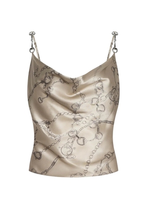 L'Agence Calista horsebit-print top - Neutrals