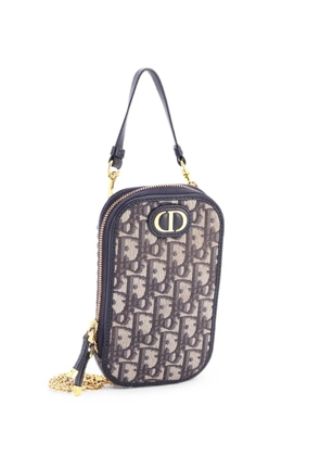 Christian Dior Pre-Owned 30 Montaigne Phone Holder on Chain Oblique Canvas crossbody bag - Blue